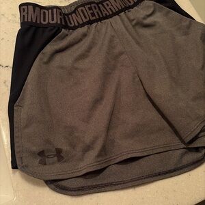 Under Armour Black and Gray Performance Shorts